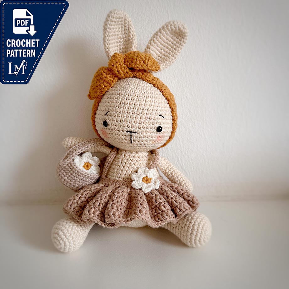 Daisy the Bunny digital PDF Amigurumi Crochet DIGITAL PATTERN only in English, Deutsch, Français, Español